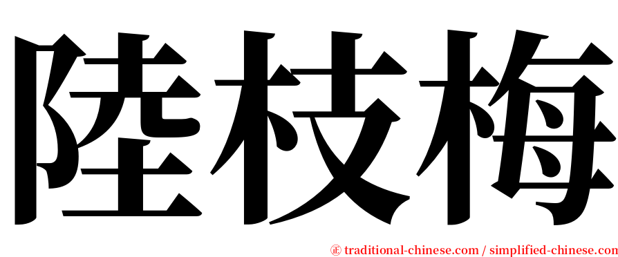 陸枝梅 serif font