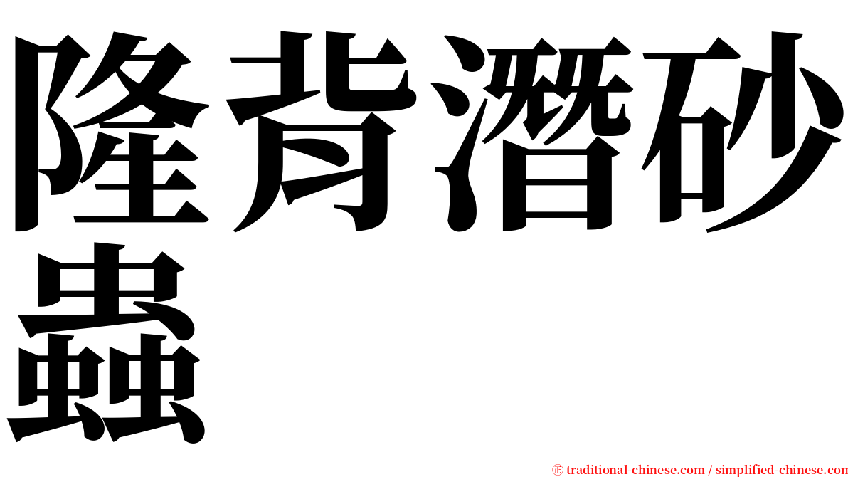 隆背潛砂蟲 serif font