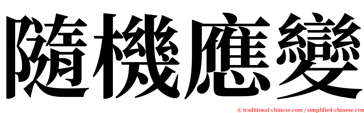 隨機應變 serif font