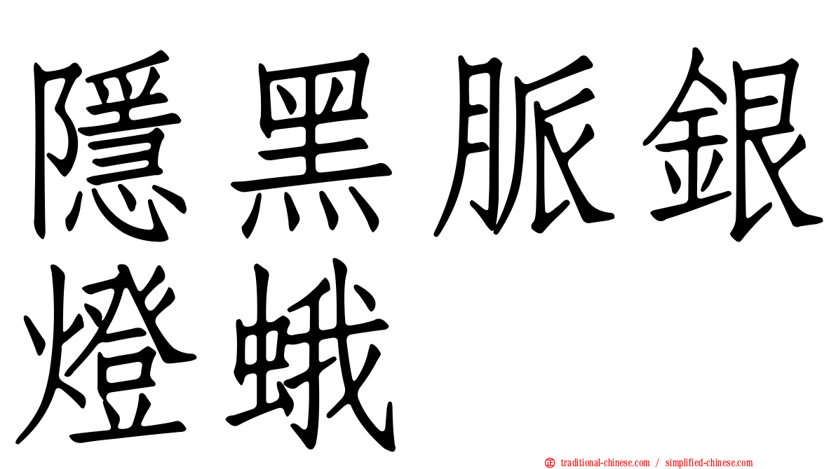 隱黑脈銀燈蛾