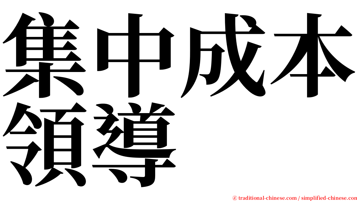 集中成本領導 serif font
