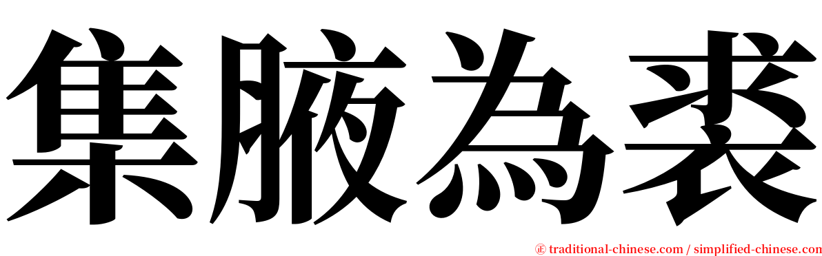 集腋為裘 serif font