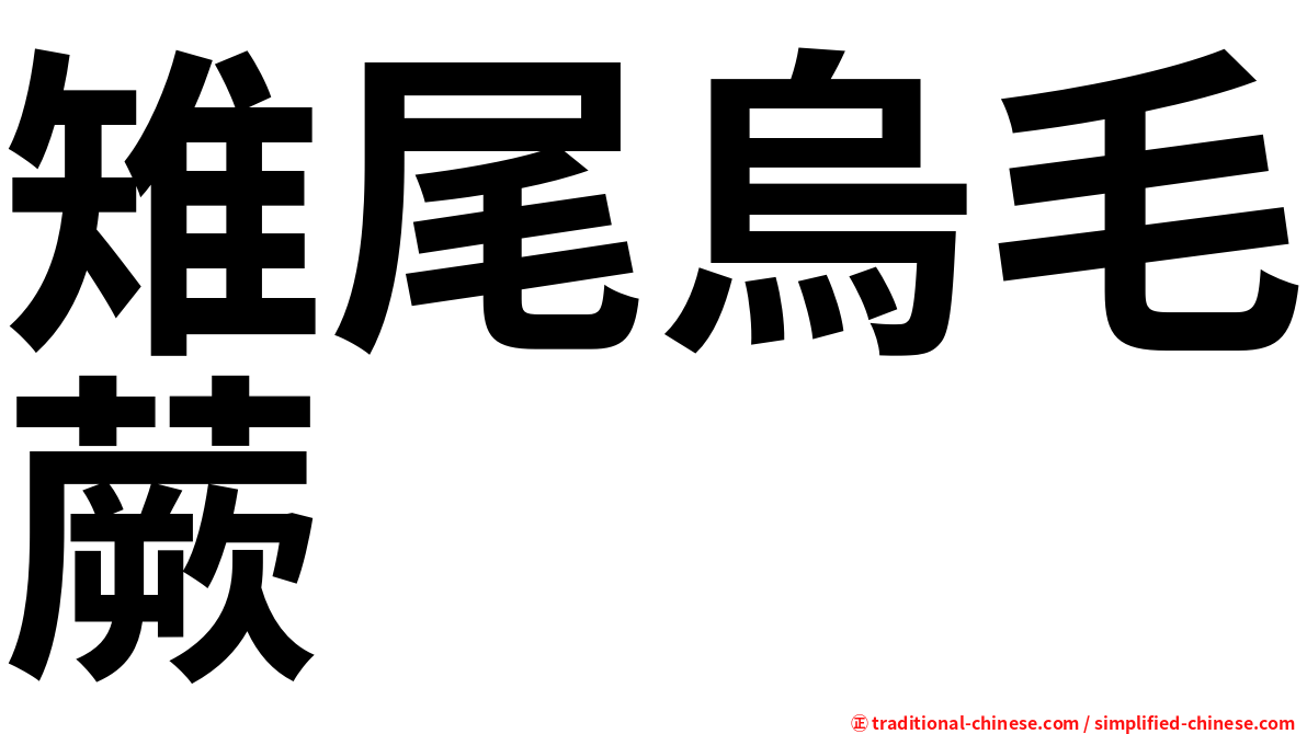 雉尾烏毛蕨