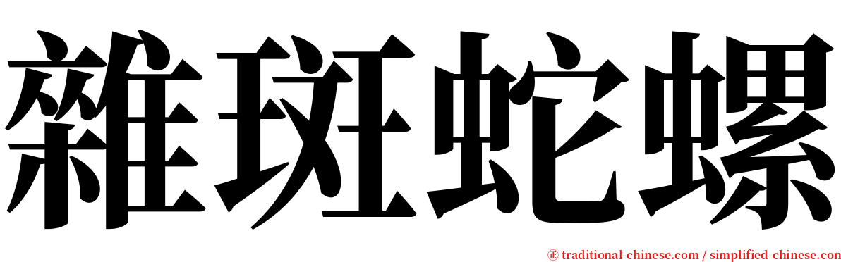 雜斑蛇螺 serif font