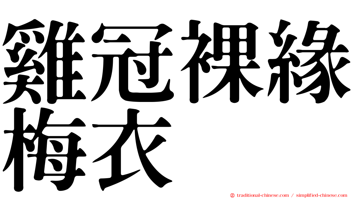 雞冠裸緣梅衣