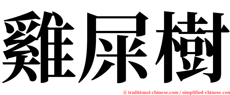 雞屎樹 serif font