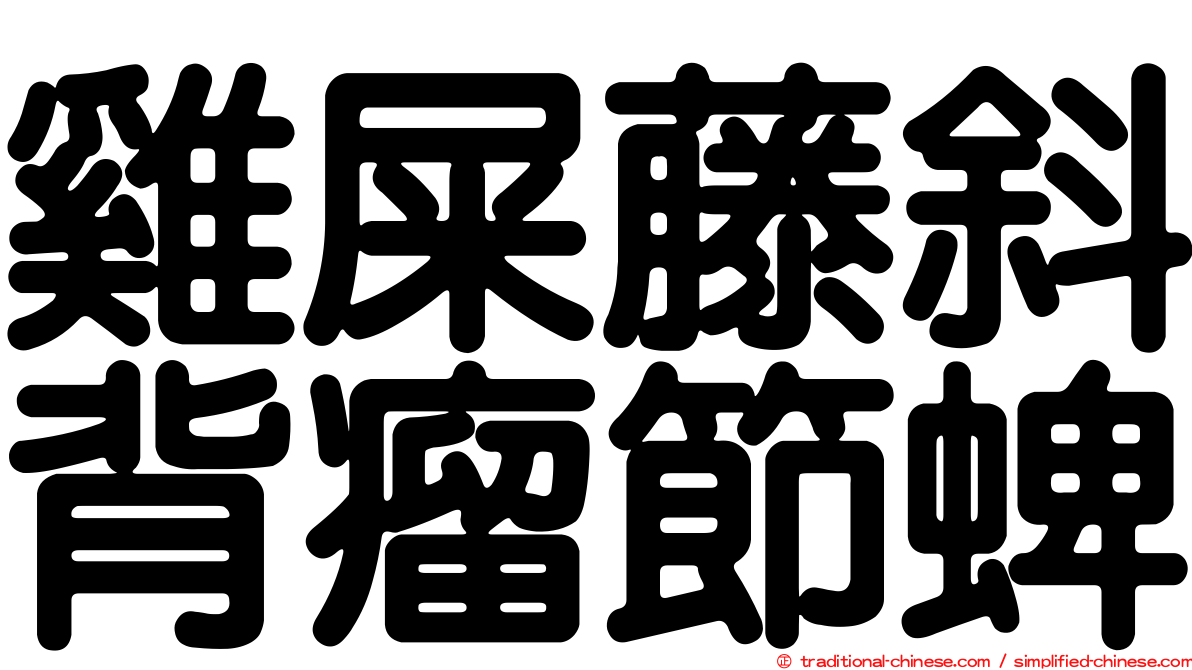 雞屎藤斜背瘤節蜱