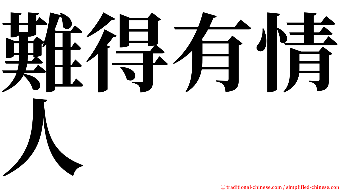難得有情人 serif font