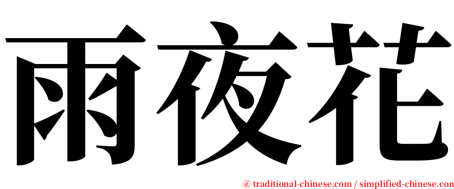 雨夜花 serif font