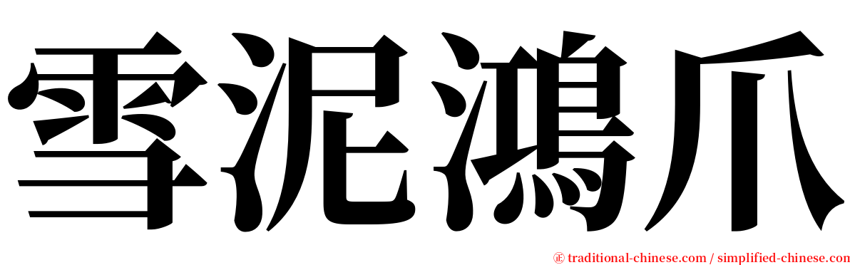 雪泥鴻爪 serif font