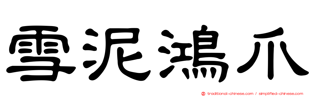 雪泥鴻爪