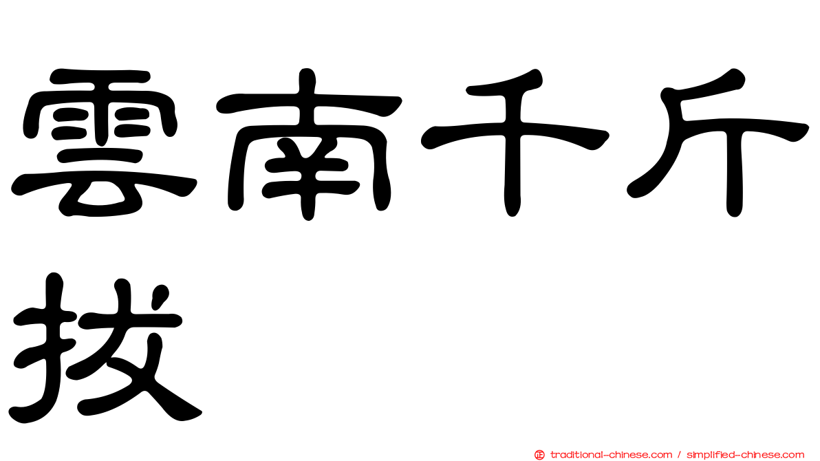 雲南千斤拔
