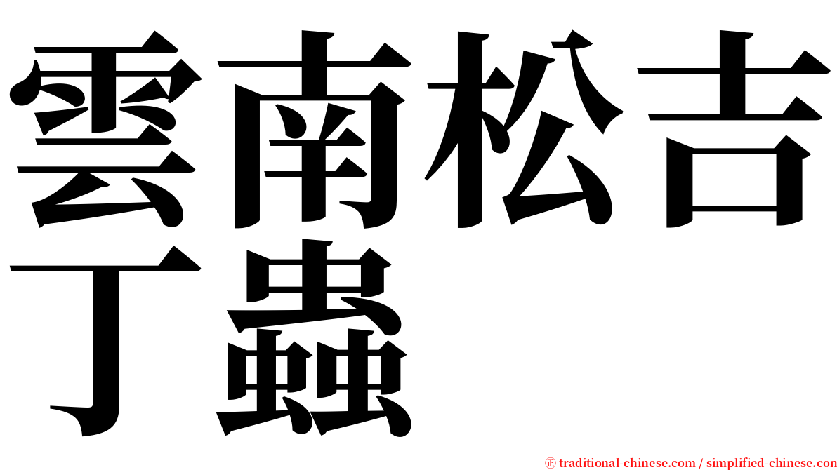 雲南松吉丁蟲 serif font