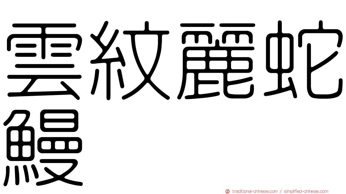 雲紋麗蛇鰻