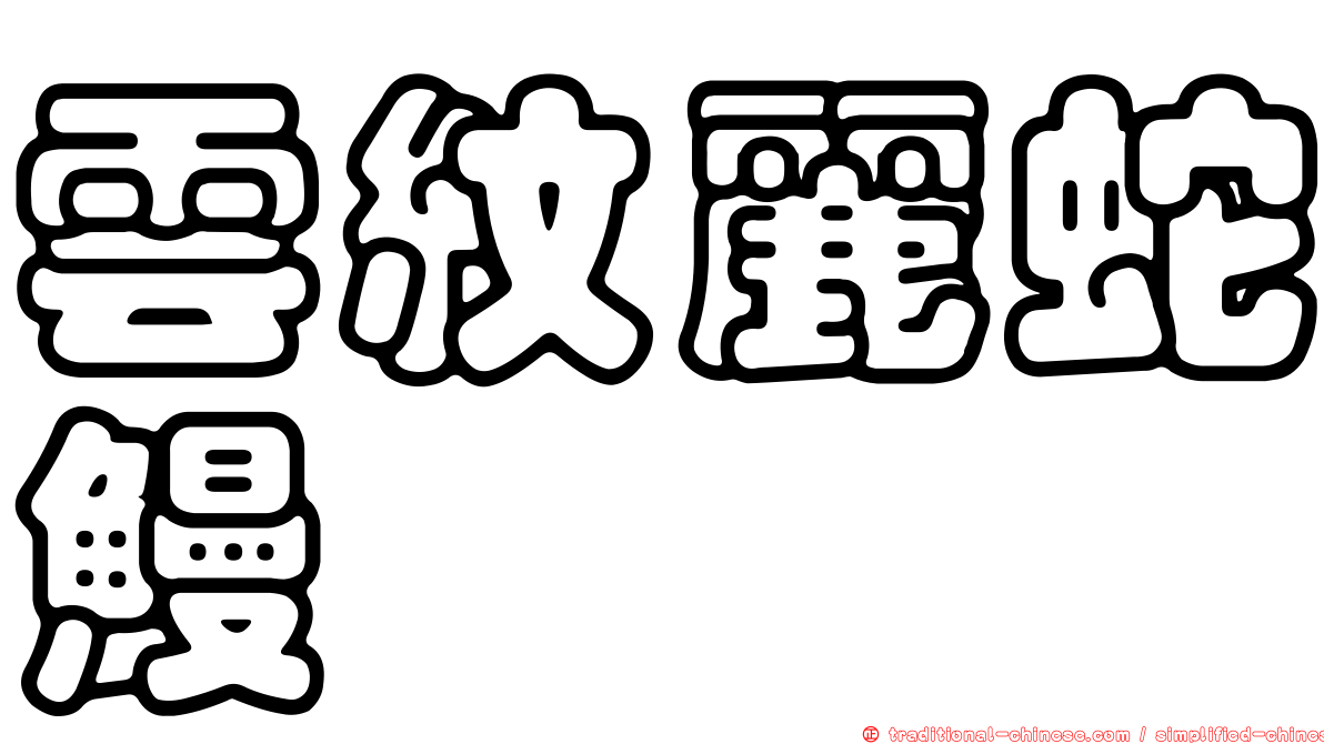 雲紋麗蛇鰻