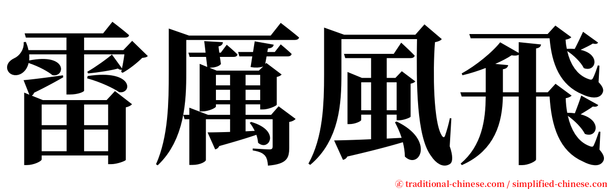 雷厲風飛 serif font