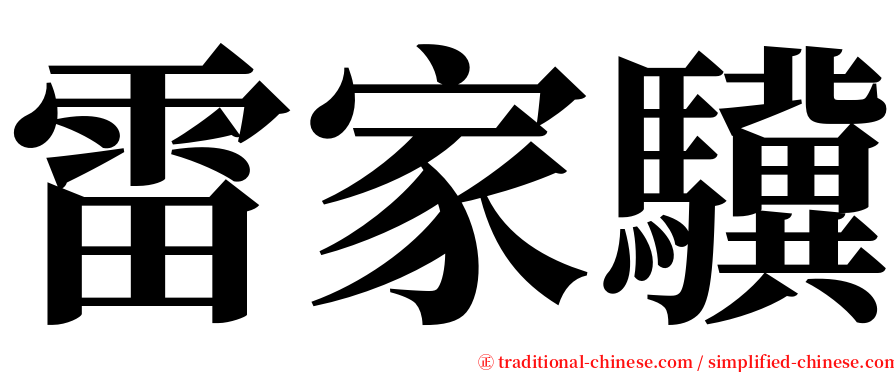 雷家驥 serif font