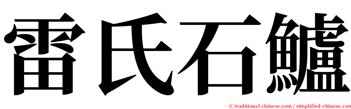 雷氏石鱸 serif font