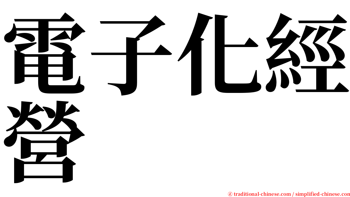 電子化經營 serif font