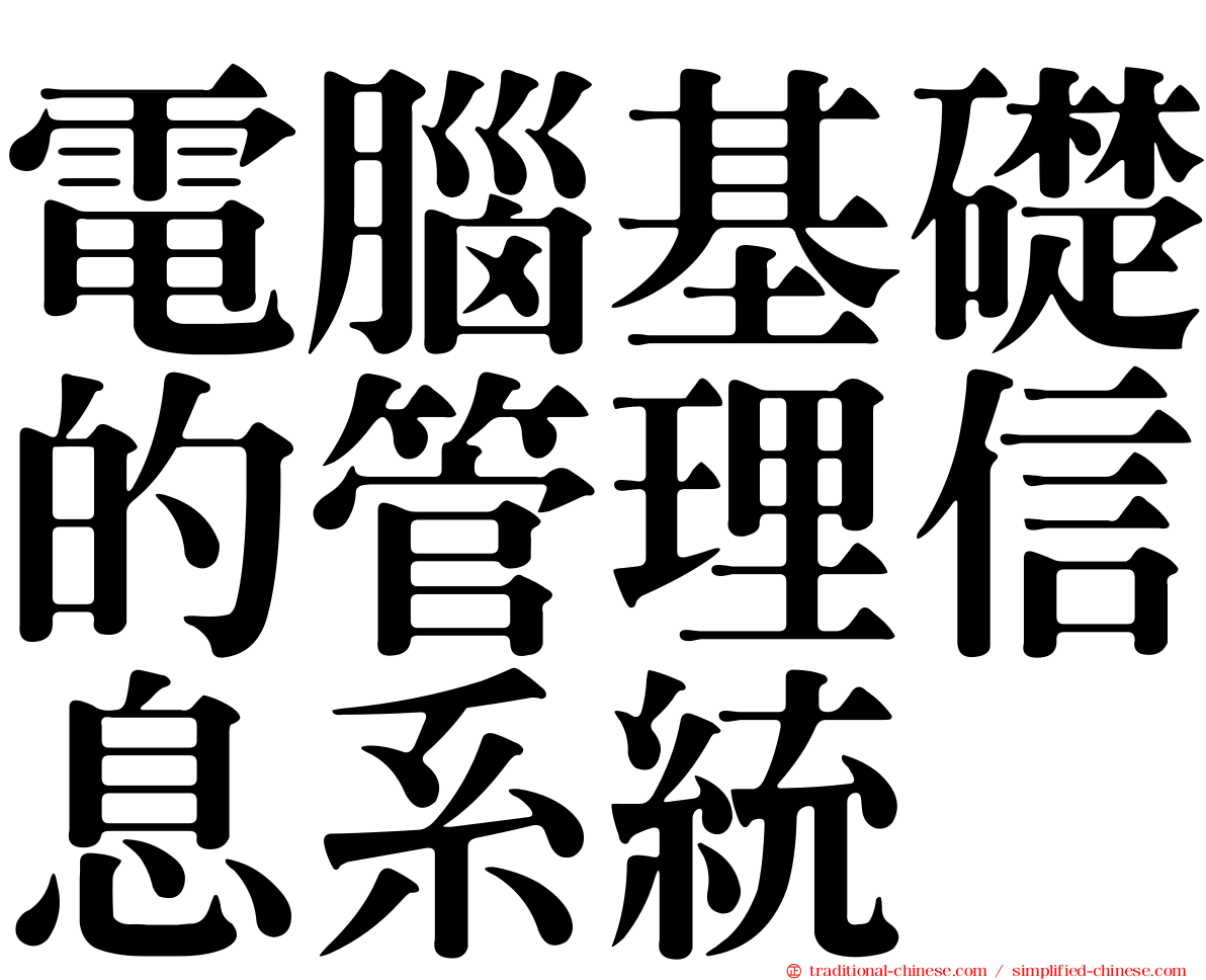 電腦基礎的管理信息系統