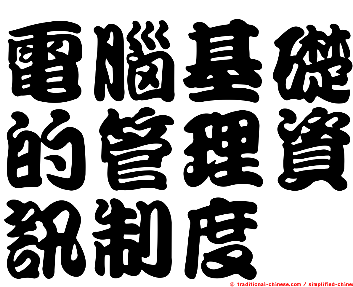 電腦基礎的管理資訊制度