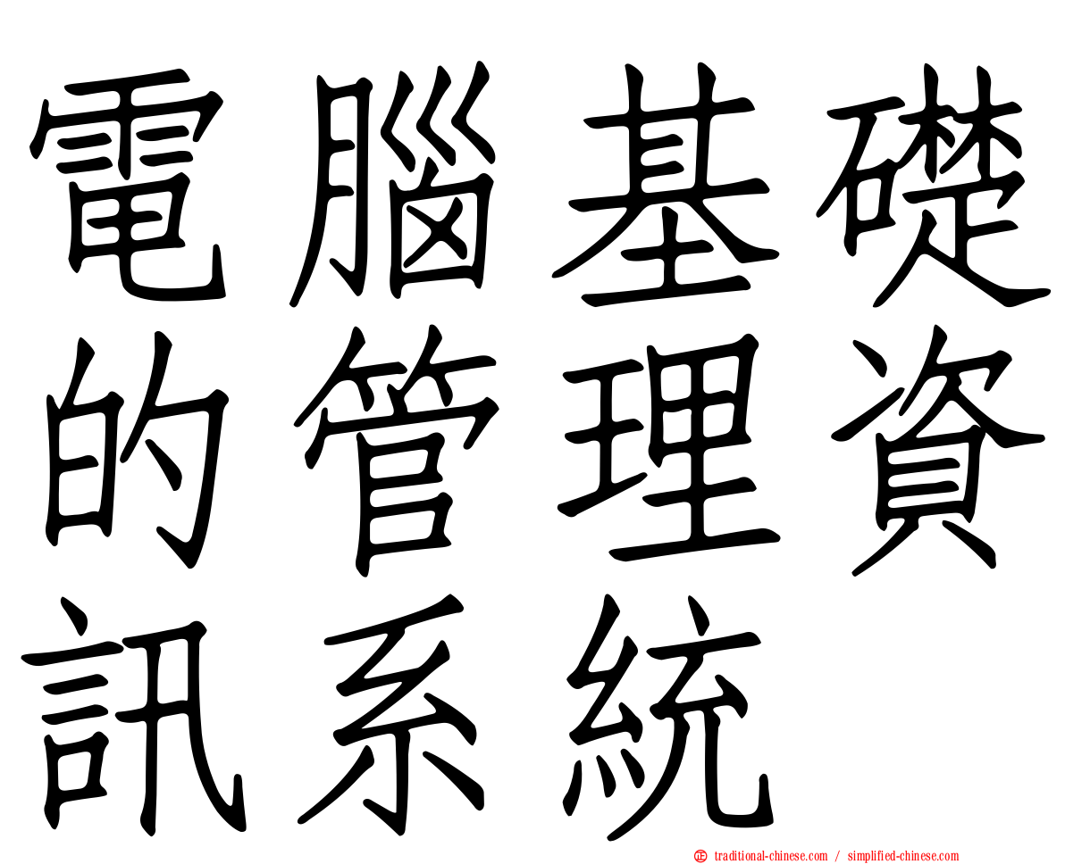 電腦基礎的管理資訊系統