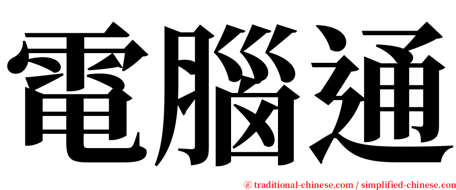 電腦通 serif font