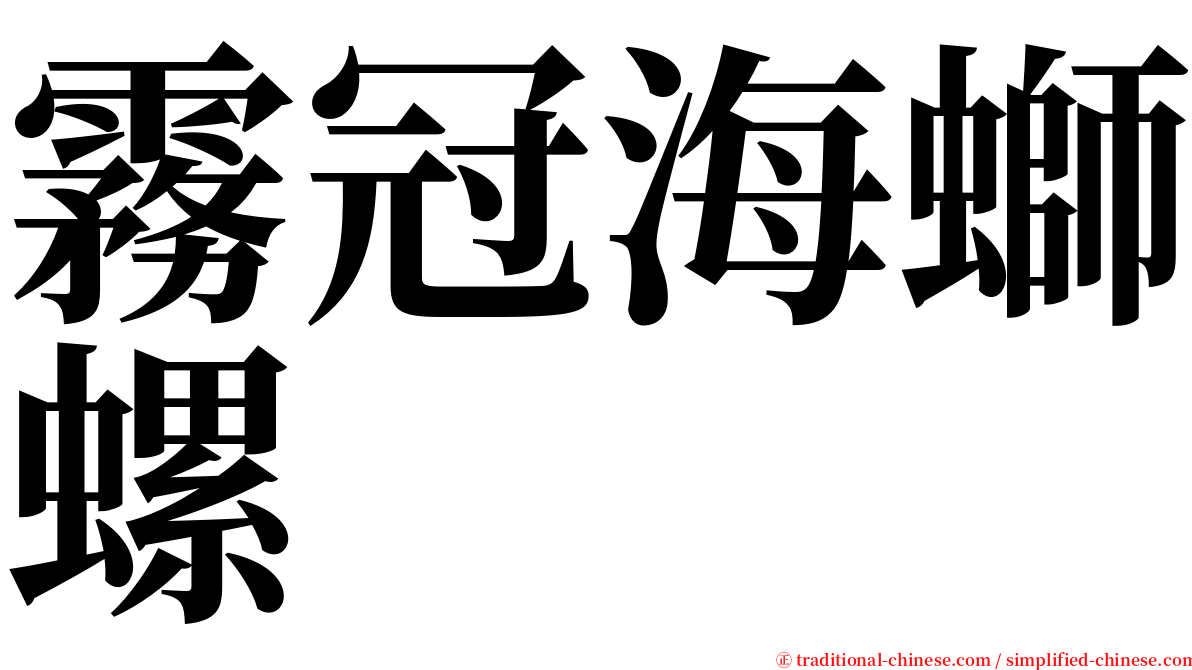 霧冠海螄螺 serif font