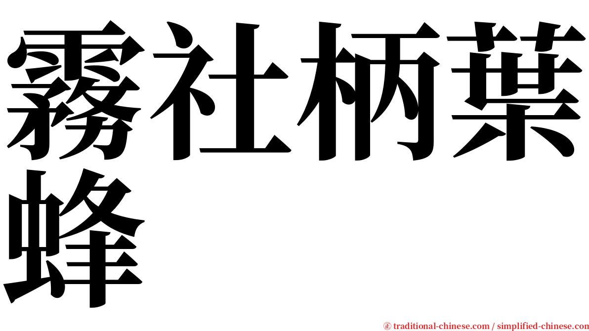 霧社柄葉蜂 serif font