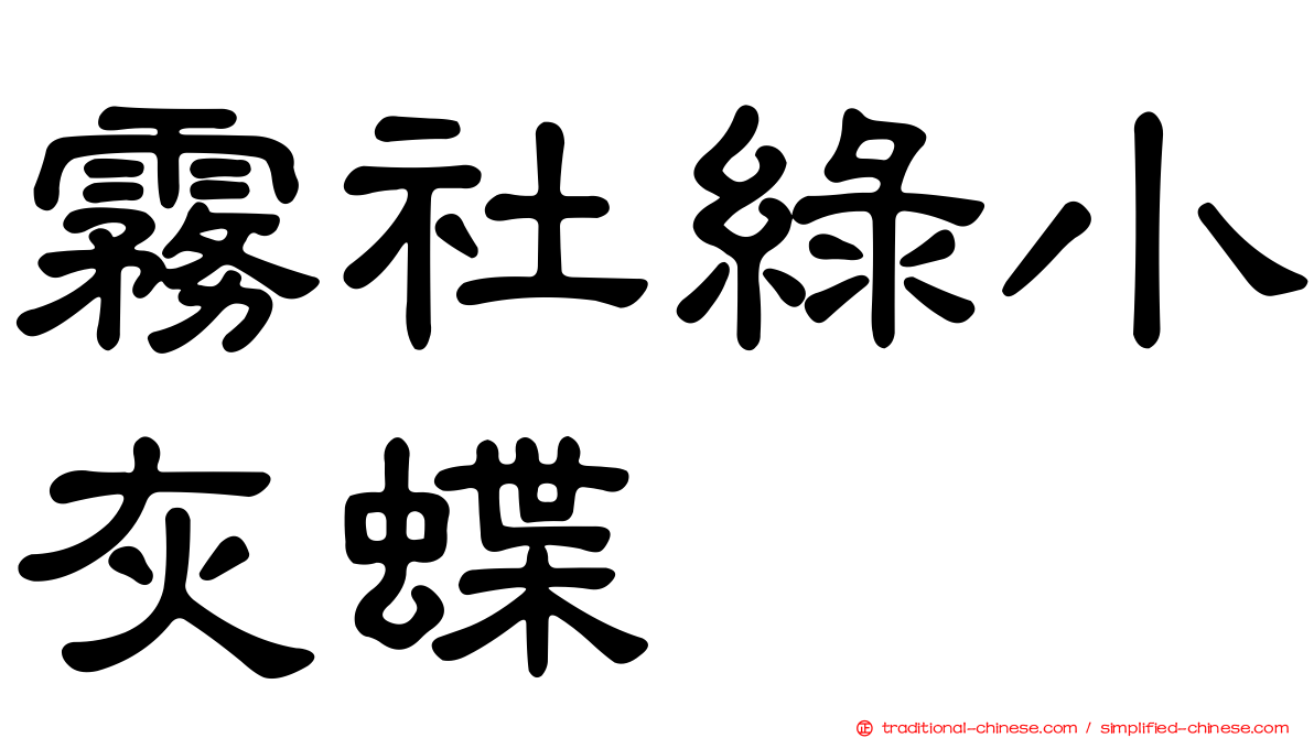 霧社綠小灰蝶