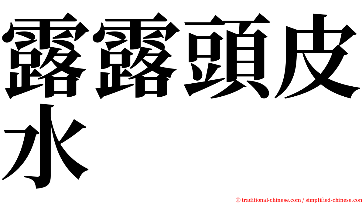 露露頭皮水 serif font