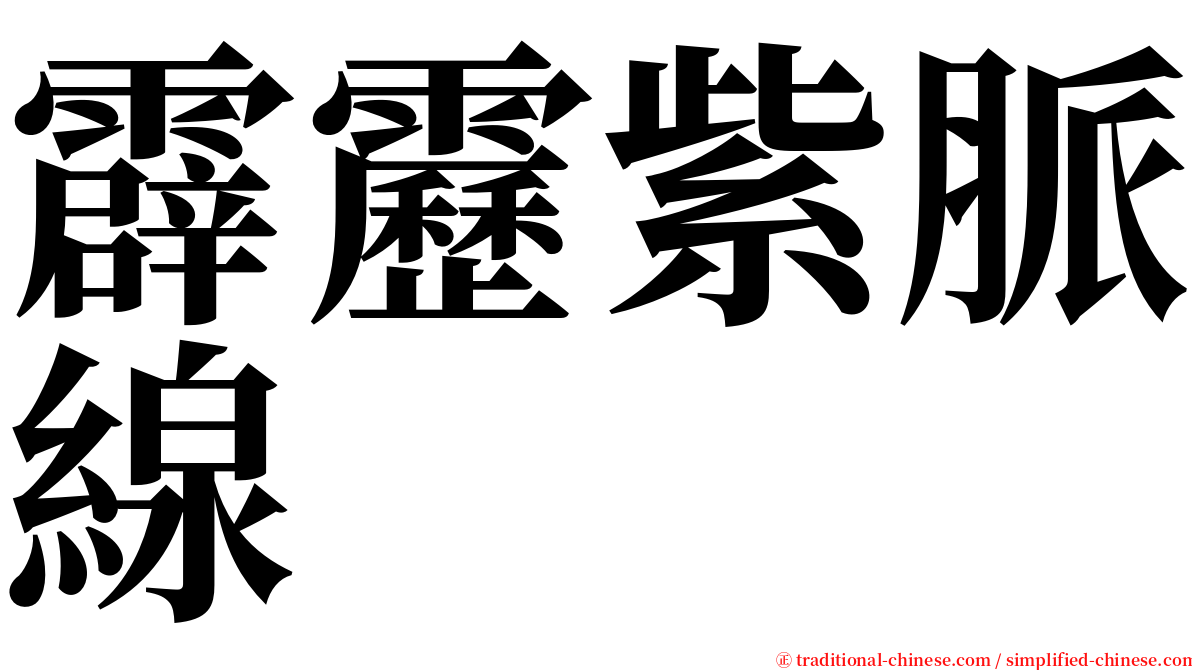 霹靂紫脈線 serif font