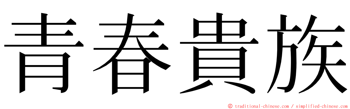 青春貴族 ming font