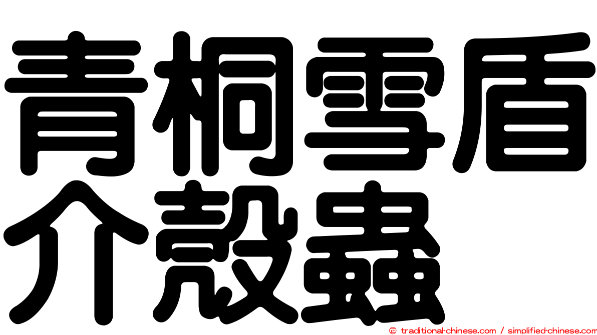 青桐雪盾介殼蟲