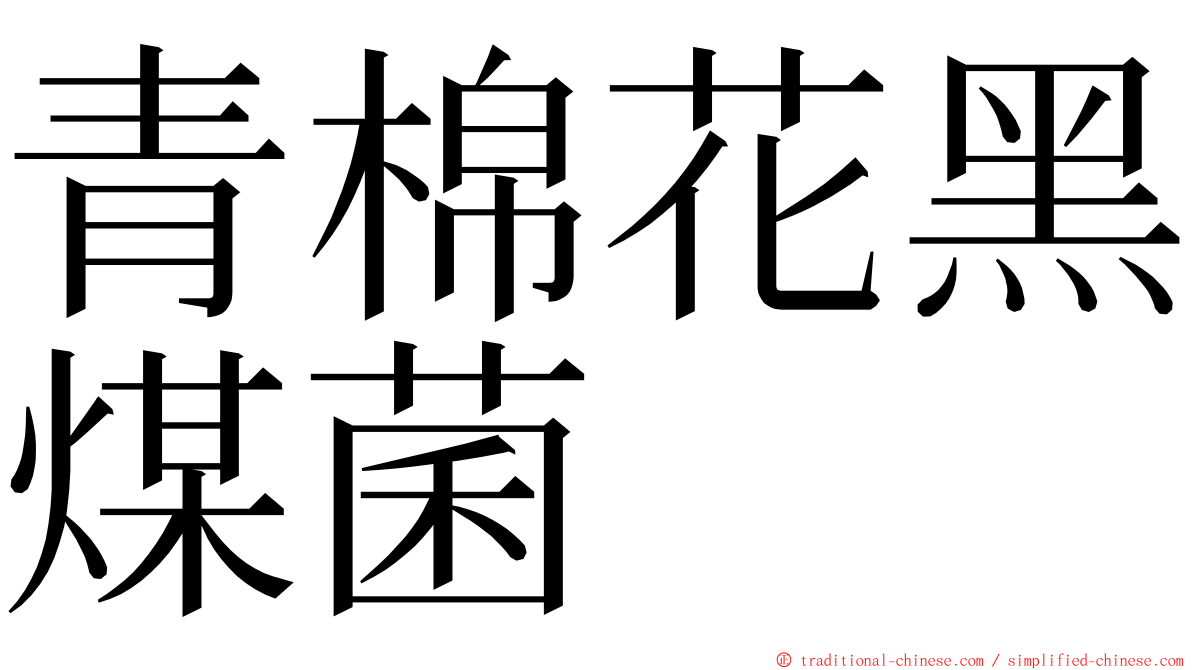 青棉花黑煤菌 ming font