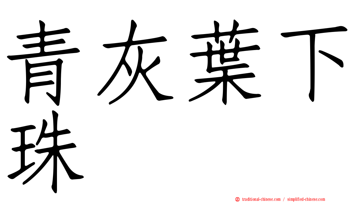 青灰葉下珠