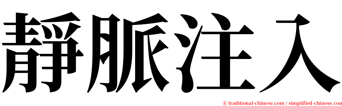 靜脈注入 serif font