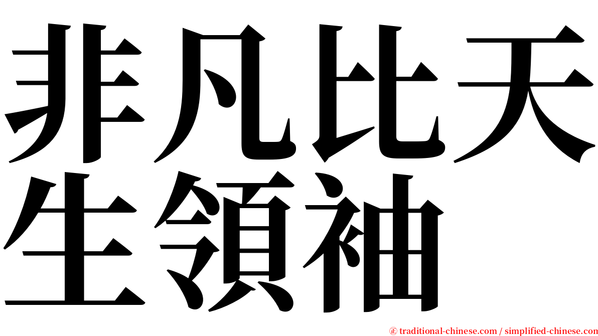 非凡比天生領袖 serif font