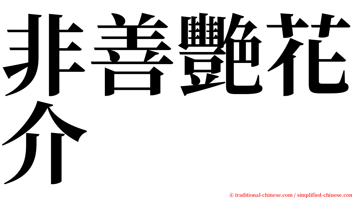 非善艷花介 serif font