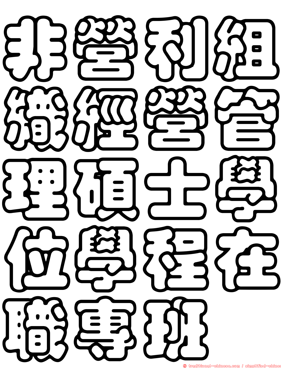 非營利組織經營管理碩士學位學程在職專班
