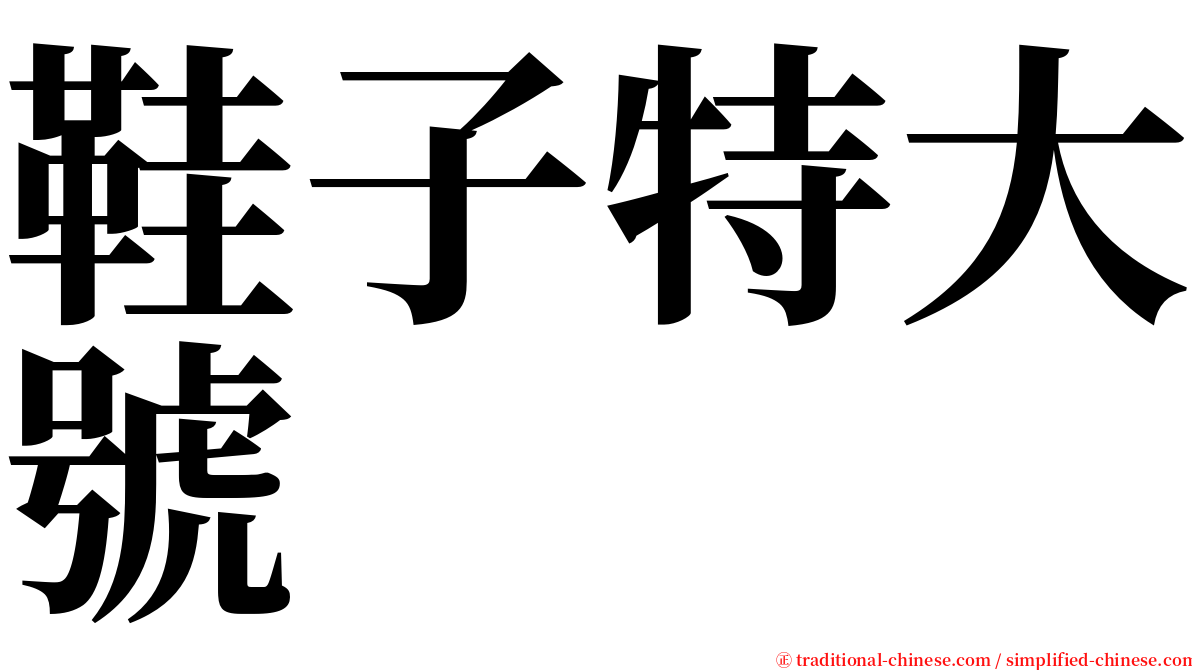鞋子特大號 serif font