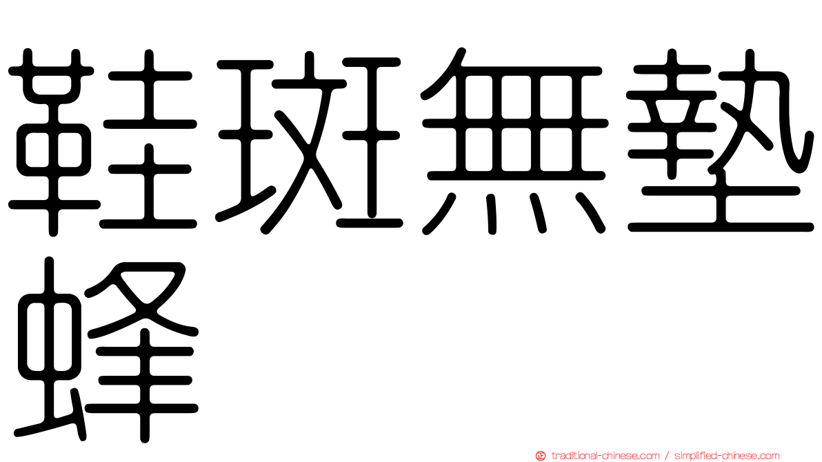 鞋斑無墊蜂