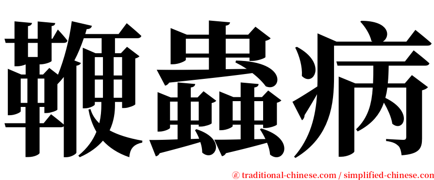 鞭蟲病 serif font
