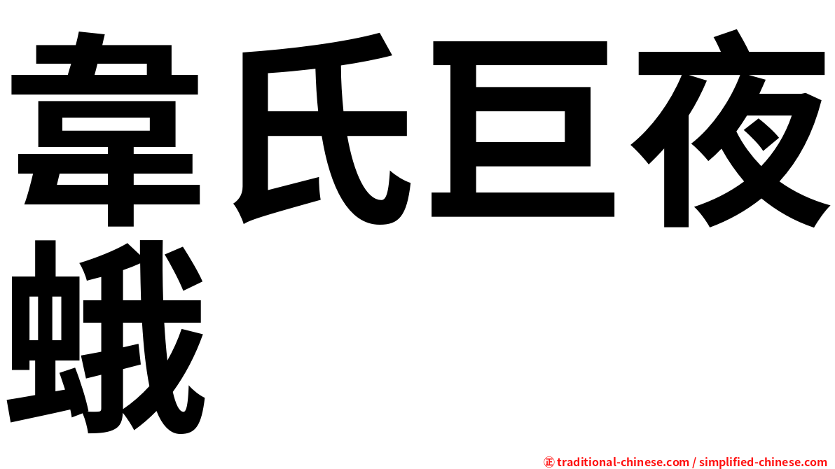 韋氏巨夜蛾