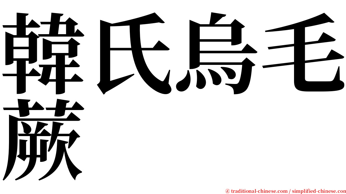韓氏烏毛蕨 serif font