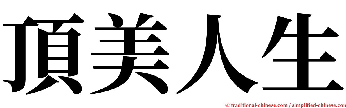 頂美人生 serif font