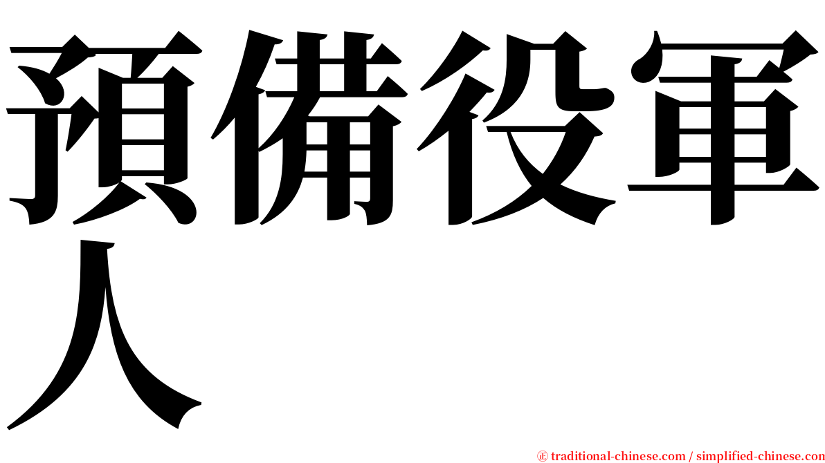 預備役軍人 serif font