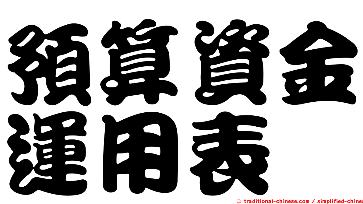 預算資金運用表