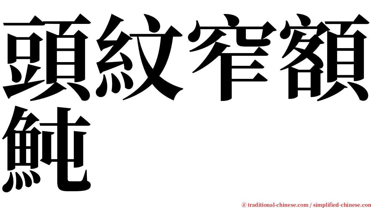 頭紋窄額魨 serif font