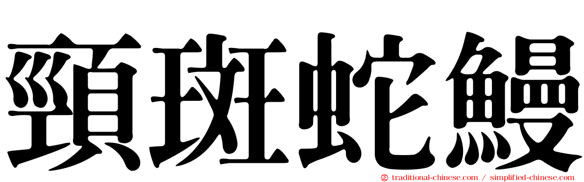 頸斑蛇鰻